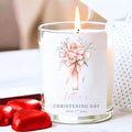 Personalised Floral Cross Christening Day Candle Gift Set – Christening Gift