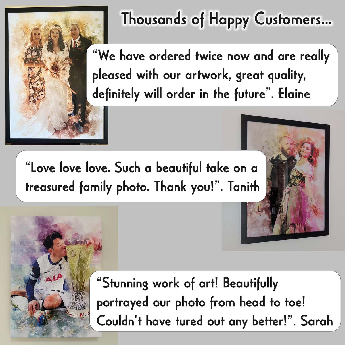 Fathers Day Personalised Watercolour Portrait