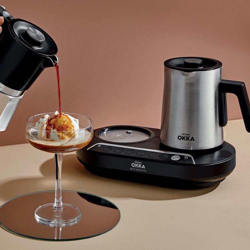 Arzum Okka Rich Moka Pot Turkish Coffee and Moka Maker, Velvetiser, Milk Frother