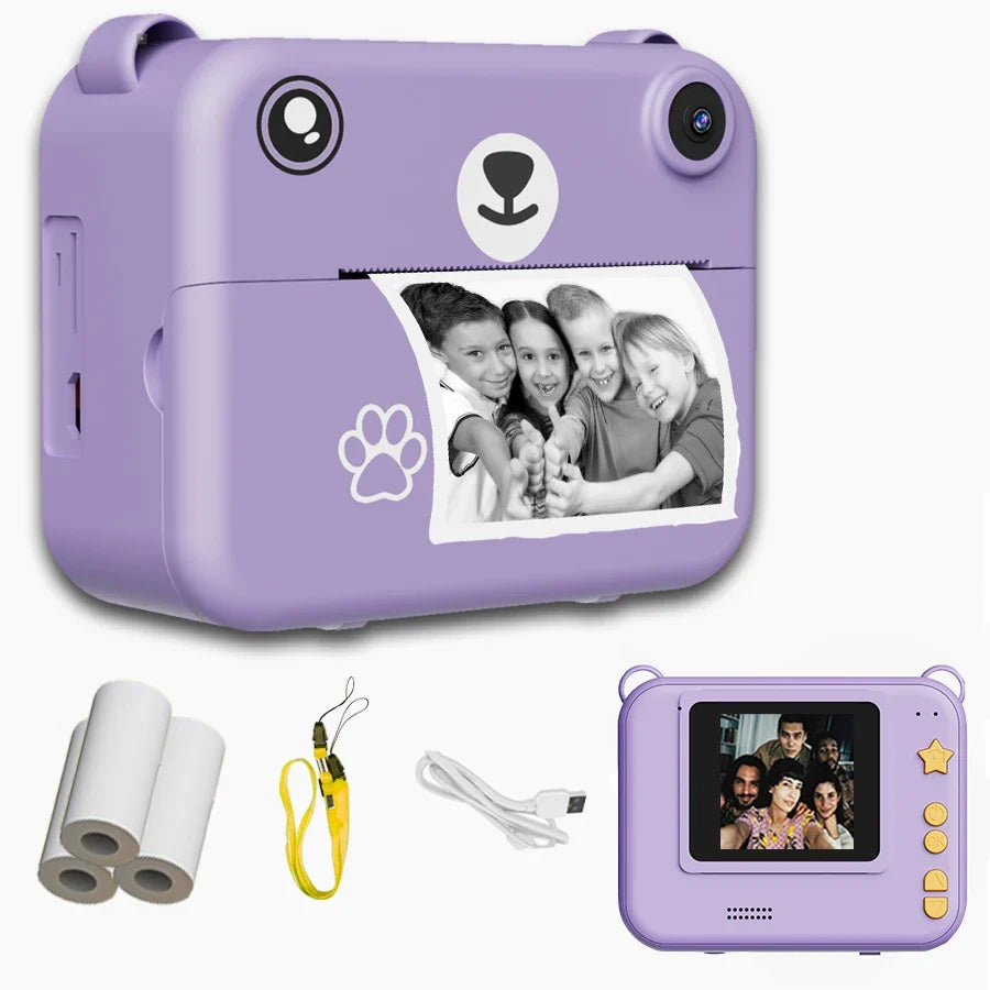 Digital Children Camera Photography Instant Print Camera 1080P HD Video Recorder Mini Thermal Printer Educational Birthday Gifts