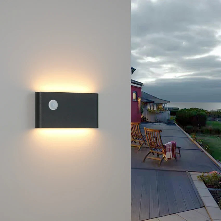 Modern LED Outdoor Motion Sensor Waterproof Wall Lamp