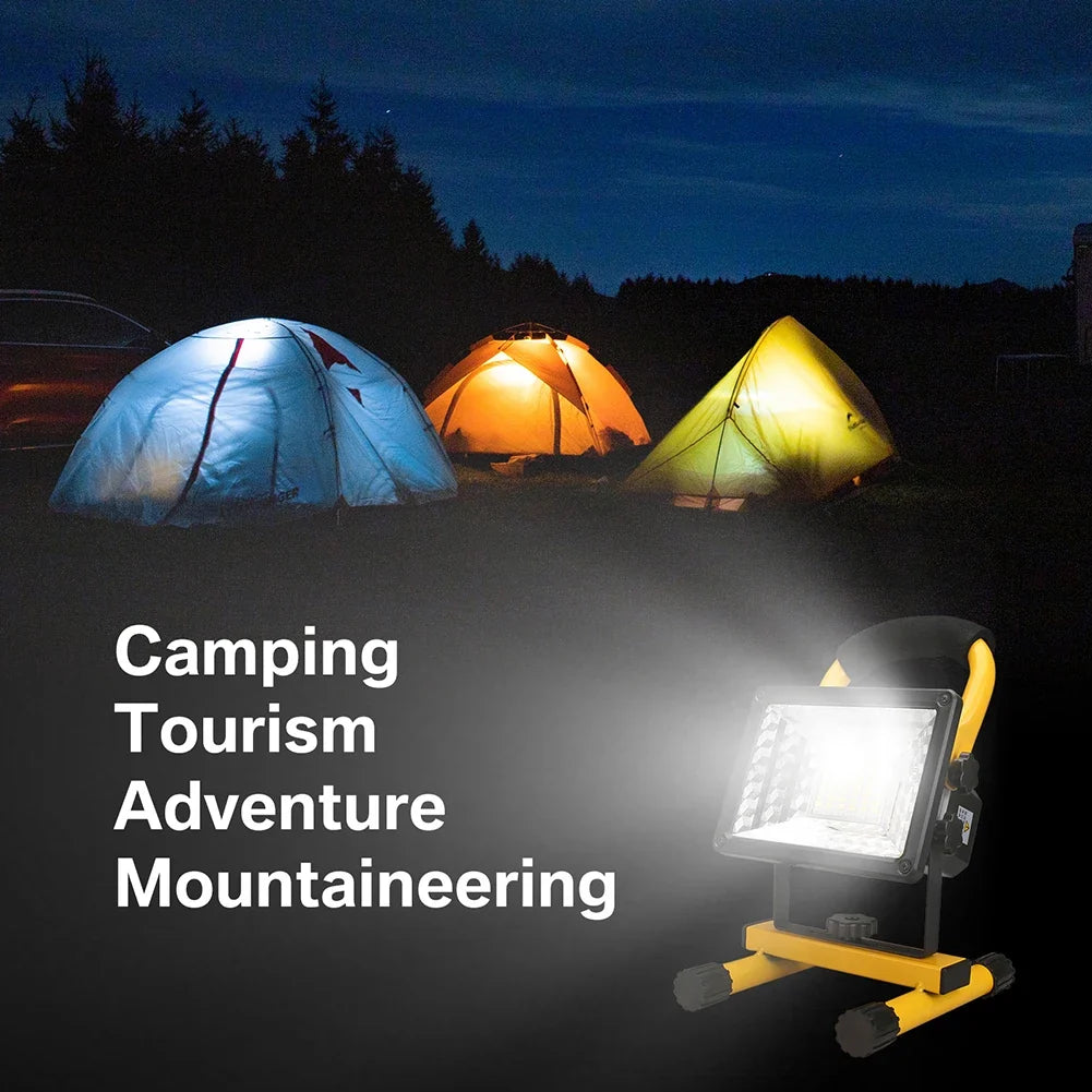 LED Rechargeable Portable Work Light 60W with Stand Waterproof Floodlight