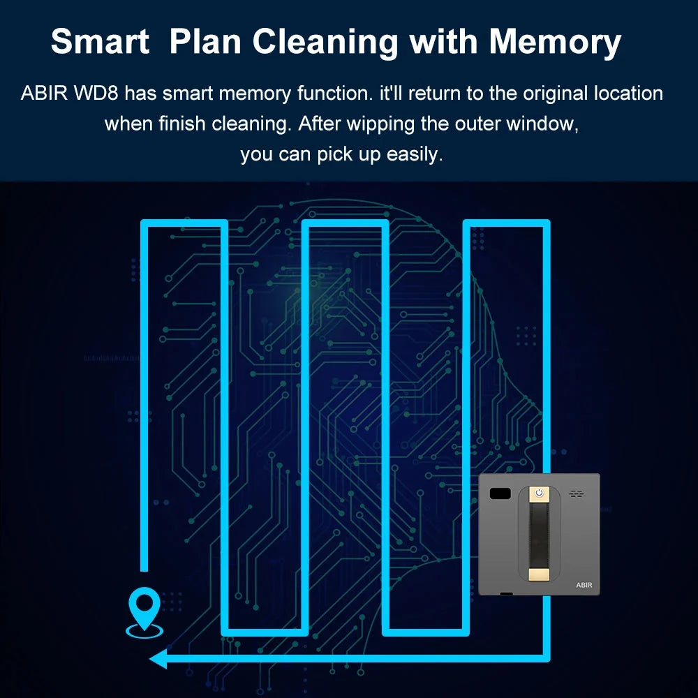 Robot Window cleaner Dual Water Spray, High Vacuum Suction
