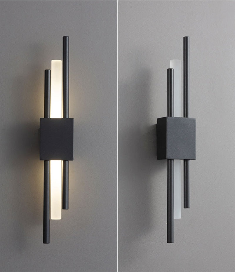 Emporium LED Wall Lamp Black Gold Warm Light Hard Wired Modern