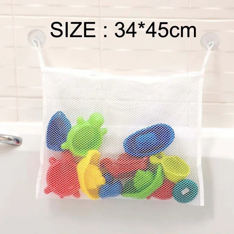 Baby Shower Toy Cute Duck Frog Net Toy Storage Bag Strong Suction Cup Baby Shower Game Bag Bathroom Organizer Water Toy