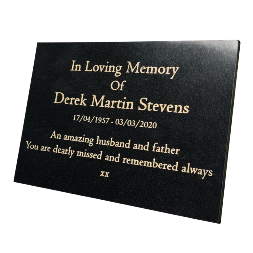 Granite Memorial Plaque, Personalised Engraved Tribute
