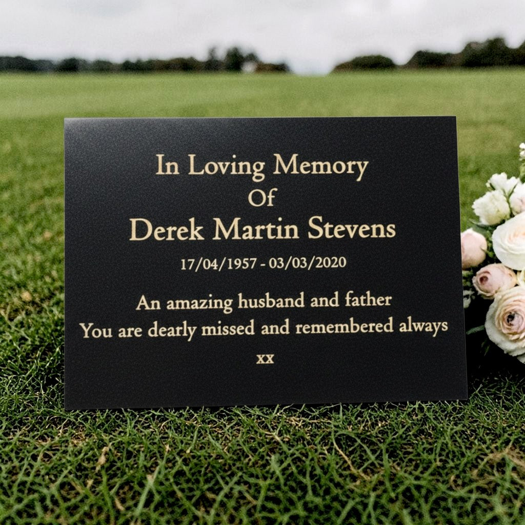 Granite Memorial Plaque, Personalised Engraved Tribute