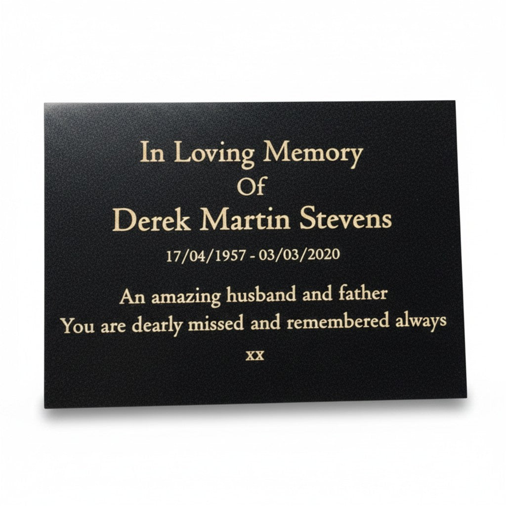 Granite Memorial Plaque, Personalised Engraved Tribute