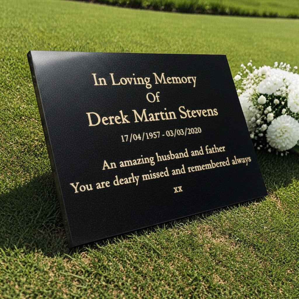 Granite Memorial Plaque, Personalised Engraved Tribute