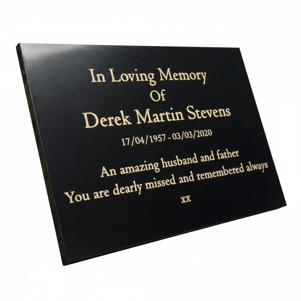 Granite Memorial Plaque, Personalised Engraved Tribute