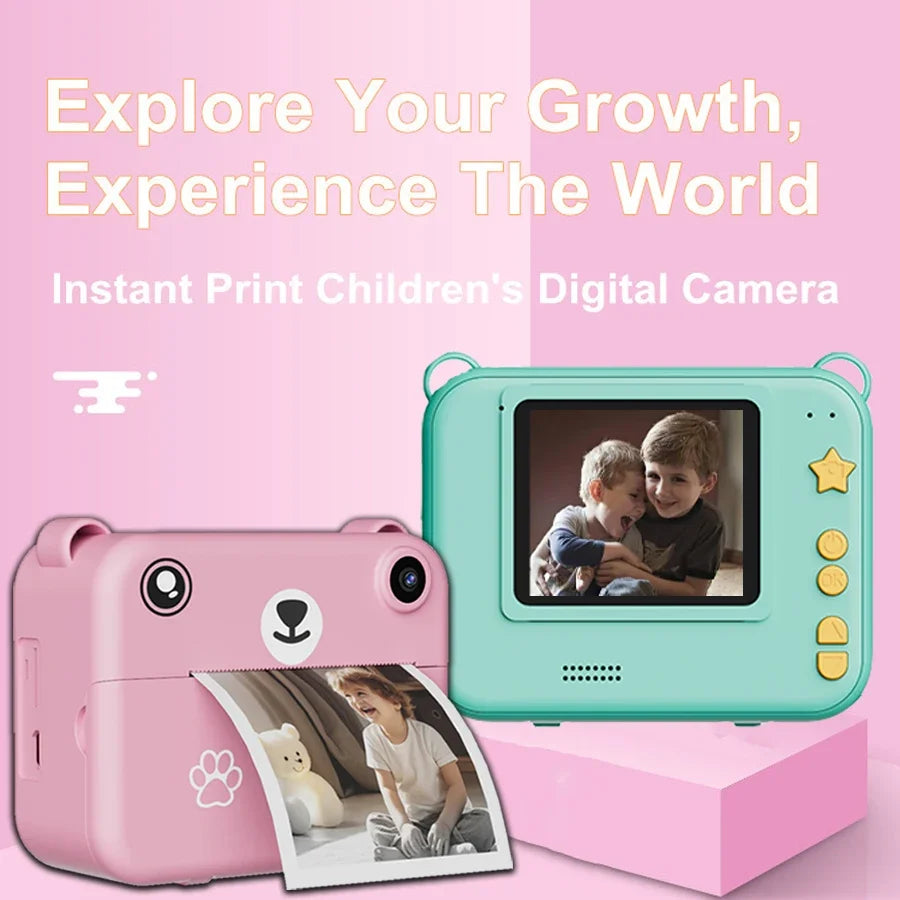 Digital Children Camera Photography Instant Print Camera 1080P HD Video Recorder Mini Thermal Printer Educational Birthday Gifts