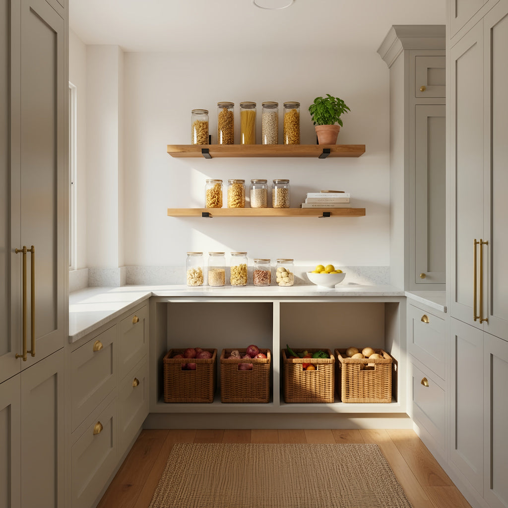 Rustic Wooden Shelf with Metal Inverted Scaffold Brackets