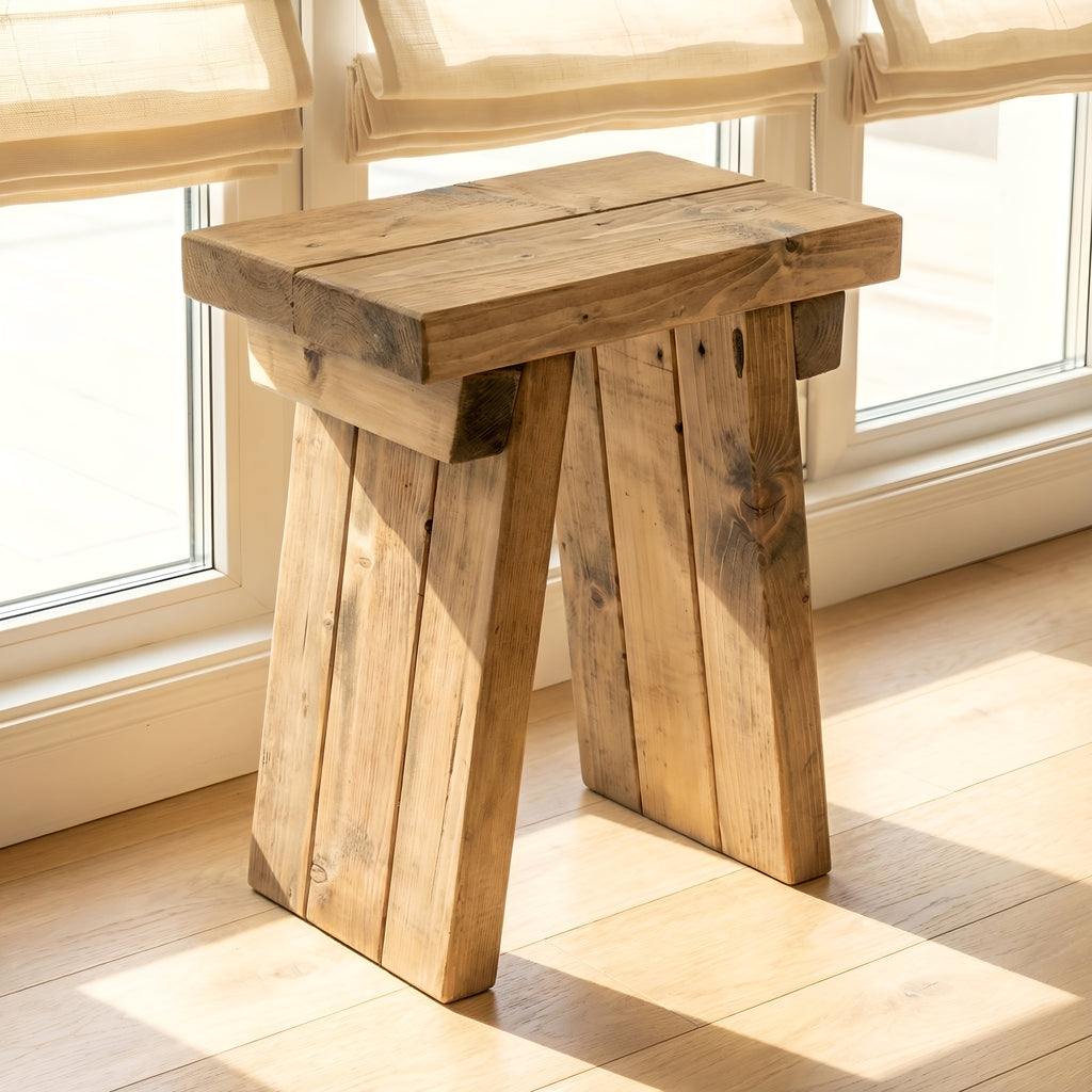 Small DIAN Rustic Wooden Coffee Table With Angled Legs / Side Table