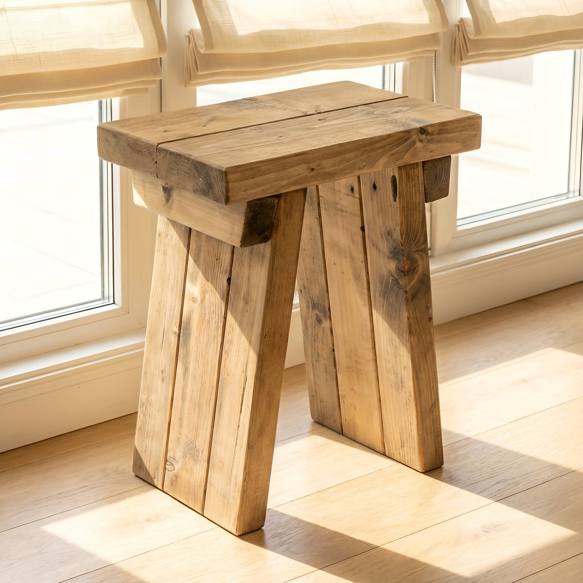 Small DIAN Rustic Wooden Coffee Table With Angled Legs / Side Table