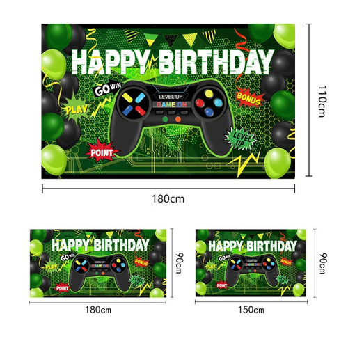 180x110cm Game Console Theme Birthday Background Birthday Party Decoration Banner, 2023SRB51, 2023SRB53, 2023SRB54