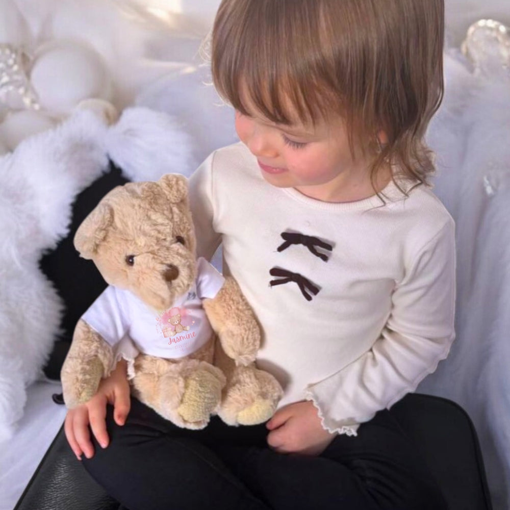 Personalised Strawberry Initial & Name Baby Gift Box - Teddy & Vest