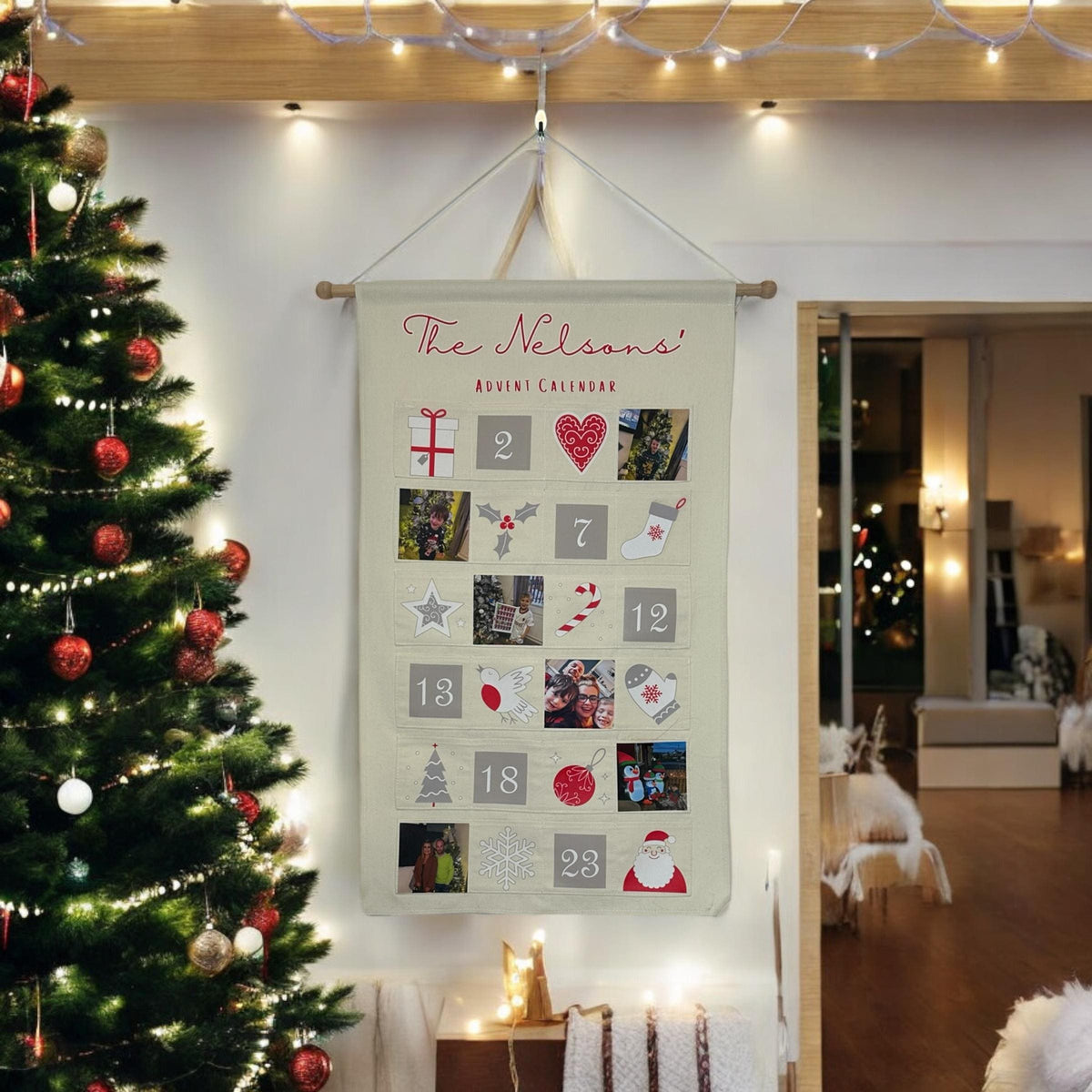 Personalised family advent calendar with family photos