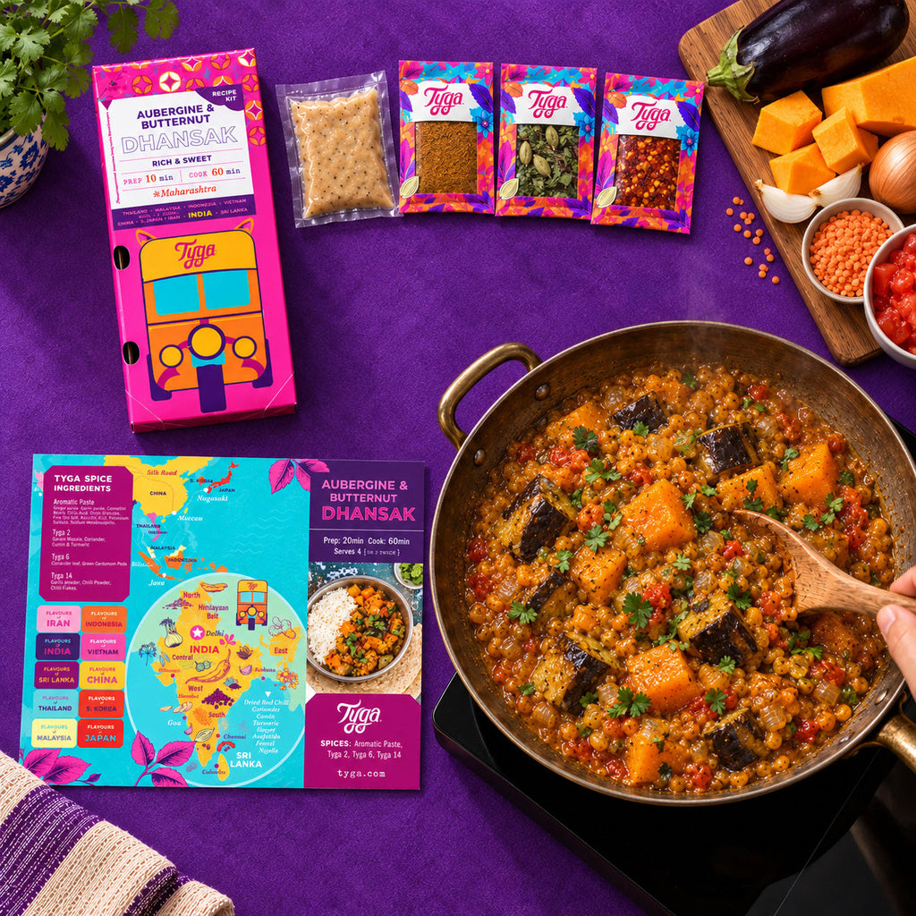 Aubergine & Butternut Squash Dhansak Recipe Kit