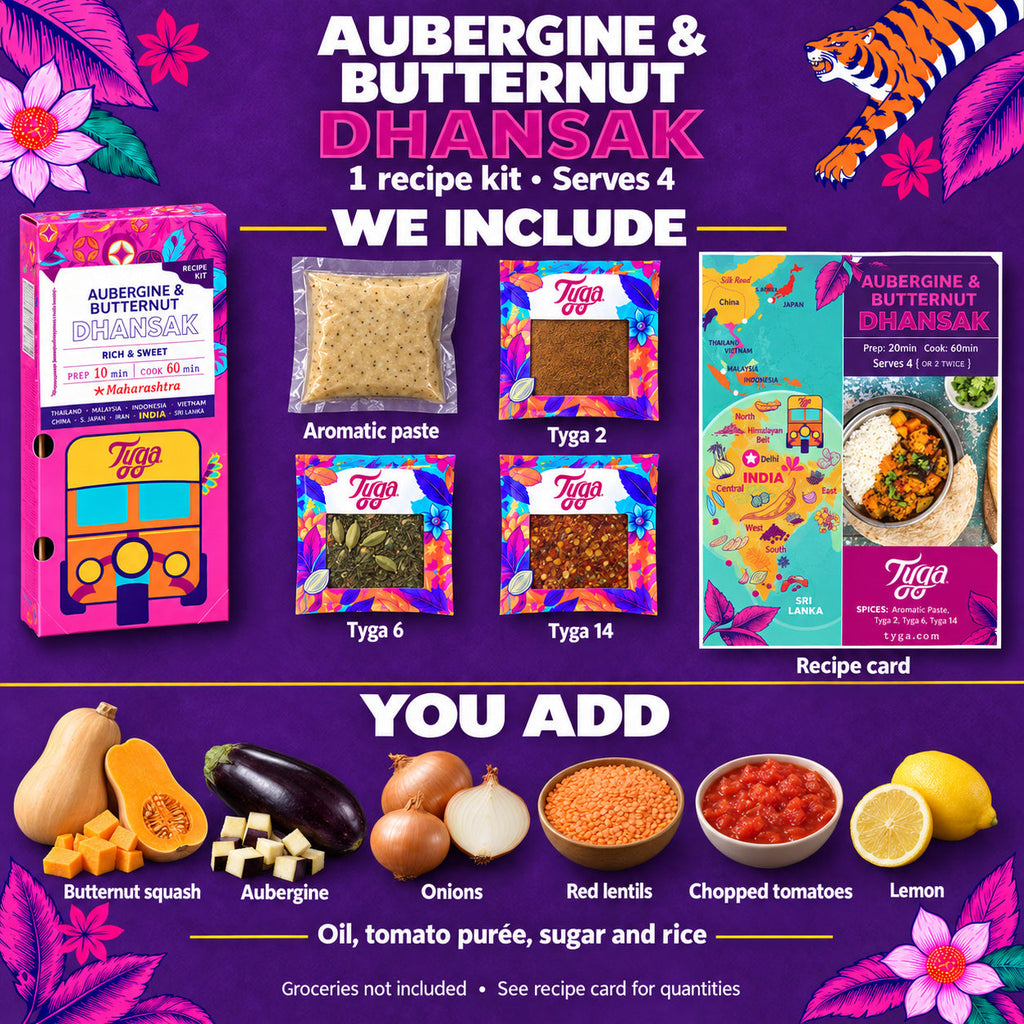 Aubergine & Butternut Squash Dhansak Recipe Kit