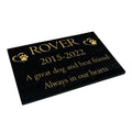 Dog Memorial Plaque (Paw & Heart Design) – Premium Black Granite, Personalised Engraved Tribute