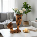 Handcrafted Olive Wood Pitcher Vase (37x20x40) | One-of-a-Kind Real Piece