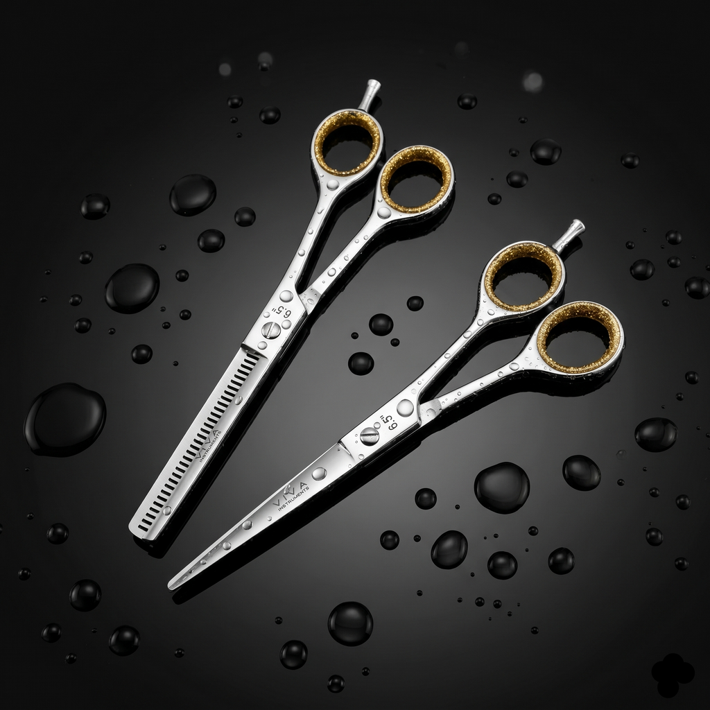 Haircut & Thinning Scissors Set - Silver 6.5 Inch