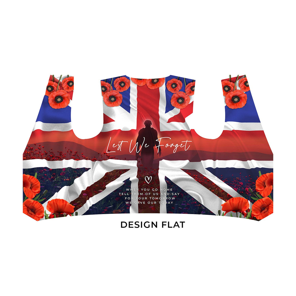 Remembrance - Sunset Poppy- Novelty Costume Fancy Dress Waistcoat ( 4 sizes available )