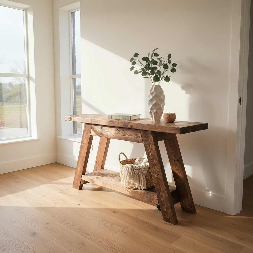 DASI Console Table With Shelf Walnut Colour