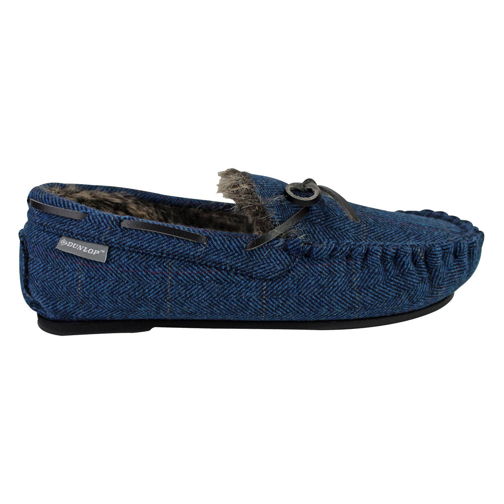 Mens Moccasin Slippers with Memory Foam
