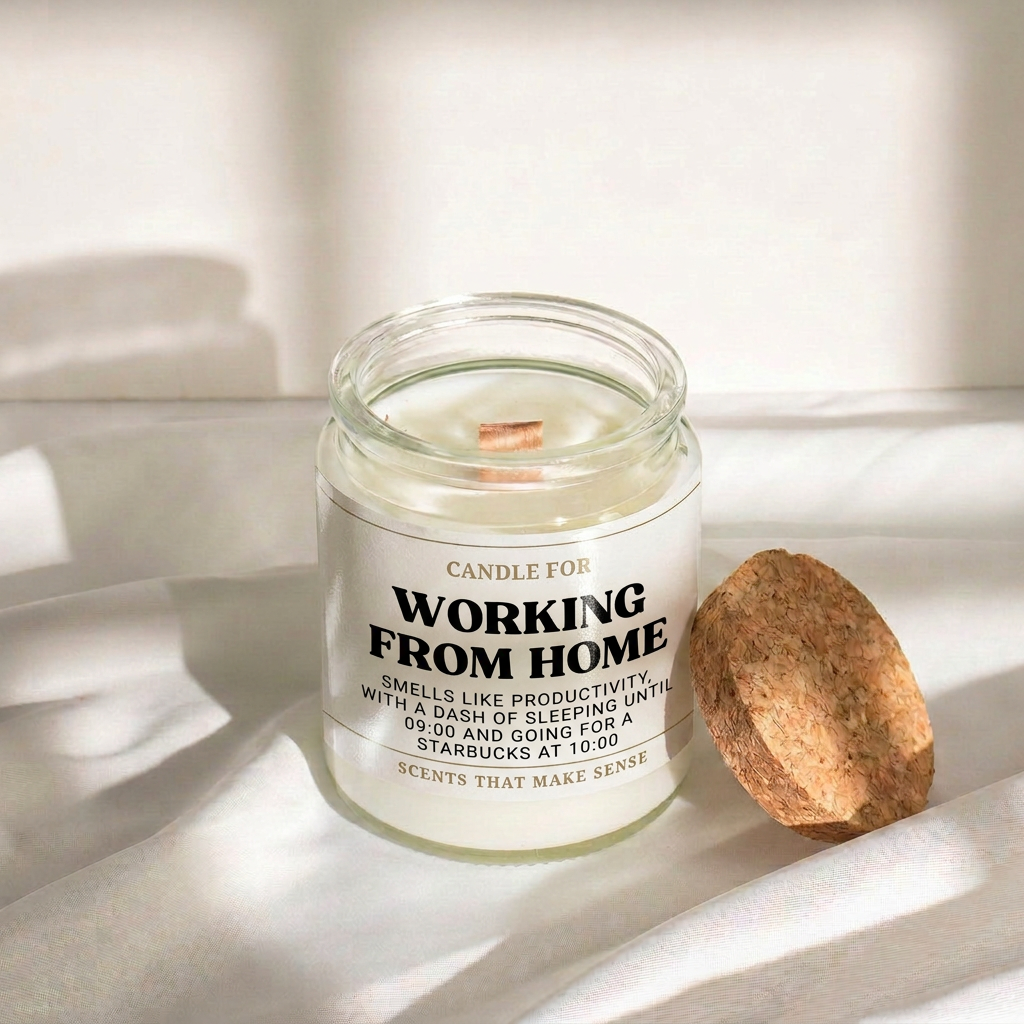 Working From Home Candle Funny Gifts