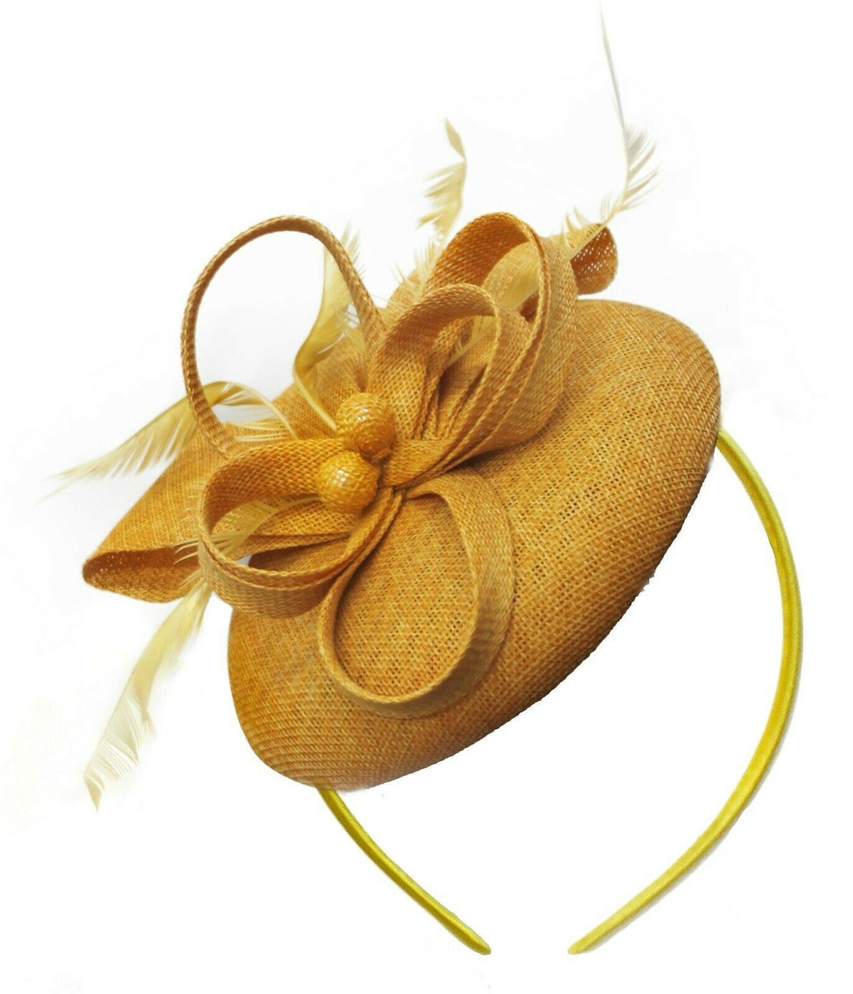 Round Pillbox Bow Sinamay Headband Fascinator Weddings Ascot Hatinator Races