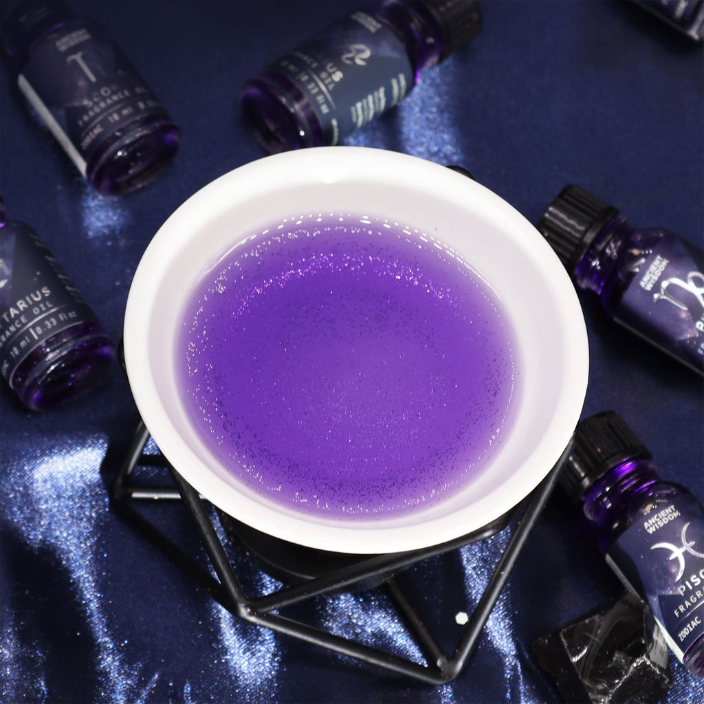 Pisces Zodiac Gift Set — Crystal Candle, Gemstone Bracelet, Bath Fizzers & Fragrance Oil