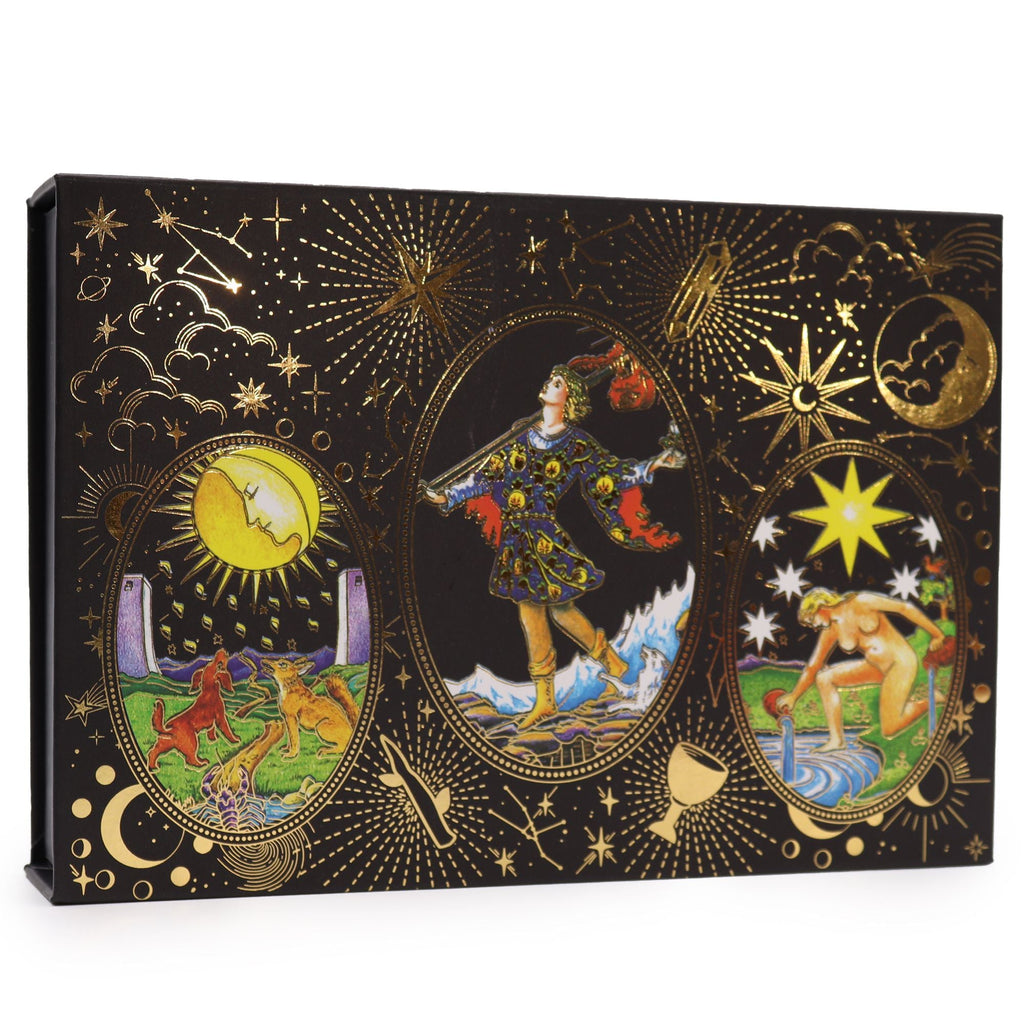Tarot Card Complete Ritual Kit - Gold Foil Ritual Kit with Guidebook & Tools