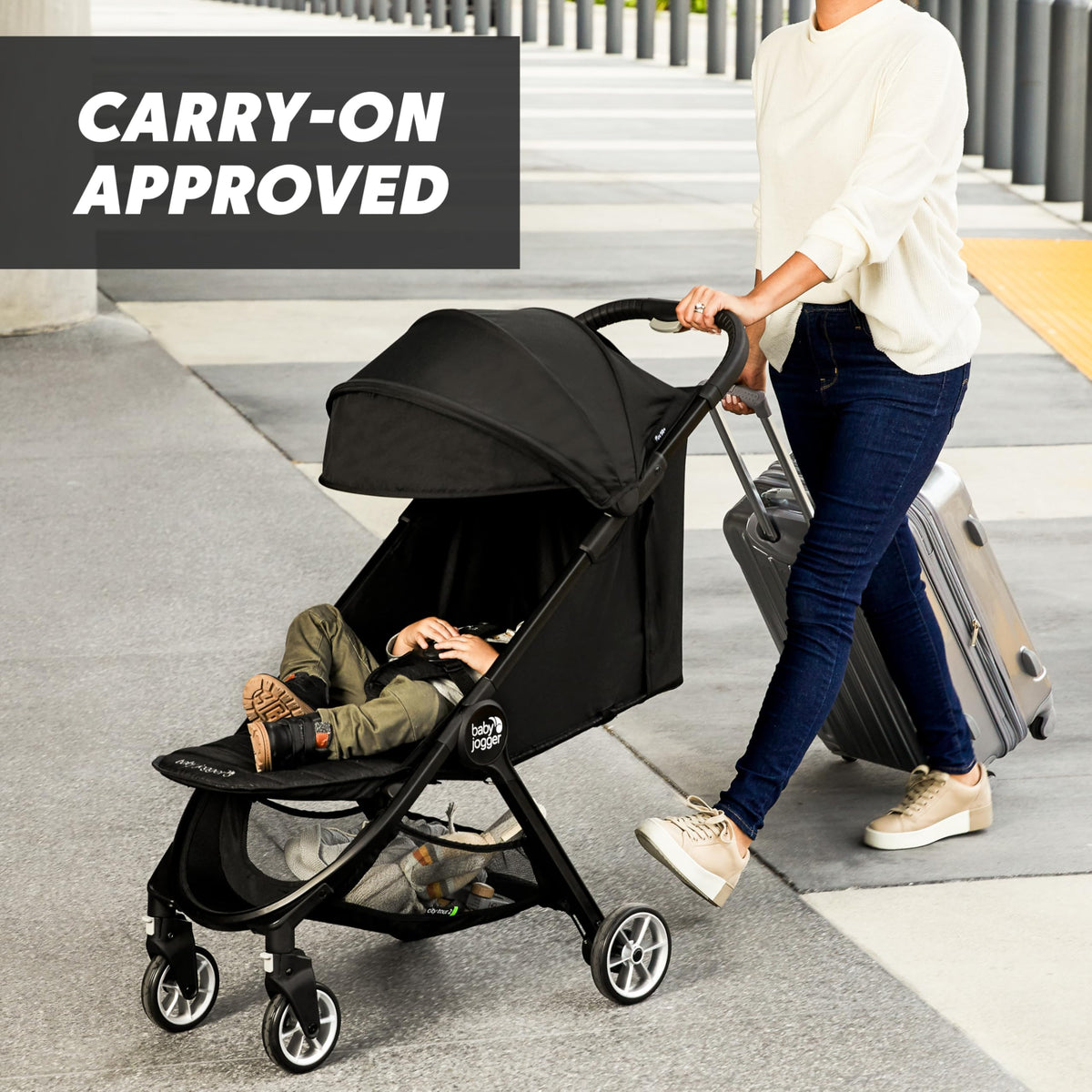 Baby Jogger City Tour 2 Ultra-Compact Travel Stroller – Pitch Black, 14 lb, Easy Fold, Carry-On Approved