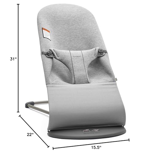 BabyBjörn Bouncer Bliss, Light Gray - 2-in-1 Adjustable Baby Bouncer Seat & Toddler Chair (Newborn to Toddler 8-29 lbs)