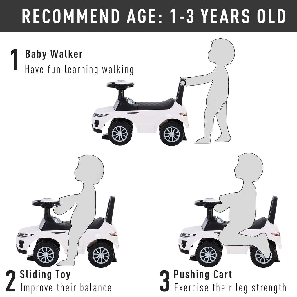 3-in-1 Ride-On Car with Horn, Wheel & Under-Seat Storage