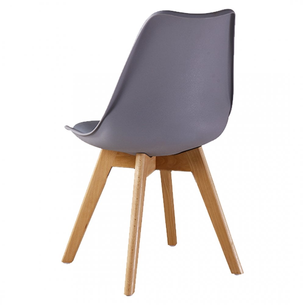 White Halo Dining Table & Set of 4 Lorenzo Jamie Tulip Dining Chairs with Padded Seat