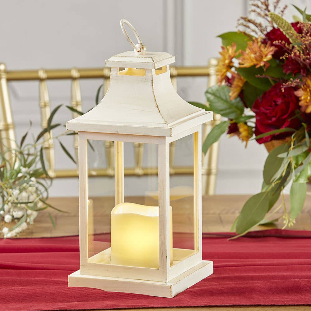 LED Vintage Decorative Ivory Lantern Hampton