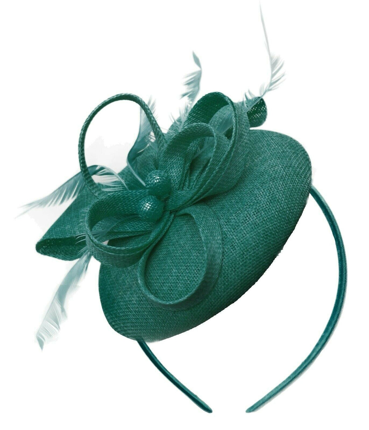 Round Pillbox Bow Sinamay Headband Fascinator Weddings Ascot Hatinator Races