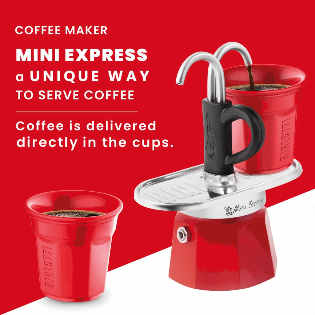 Bialetti Mini Express 'R' Double Serve (2 Cups & 2 Cup Coffee Maker)