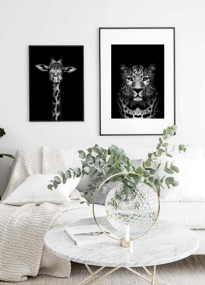 Leopard Black Poster