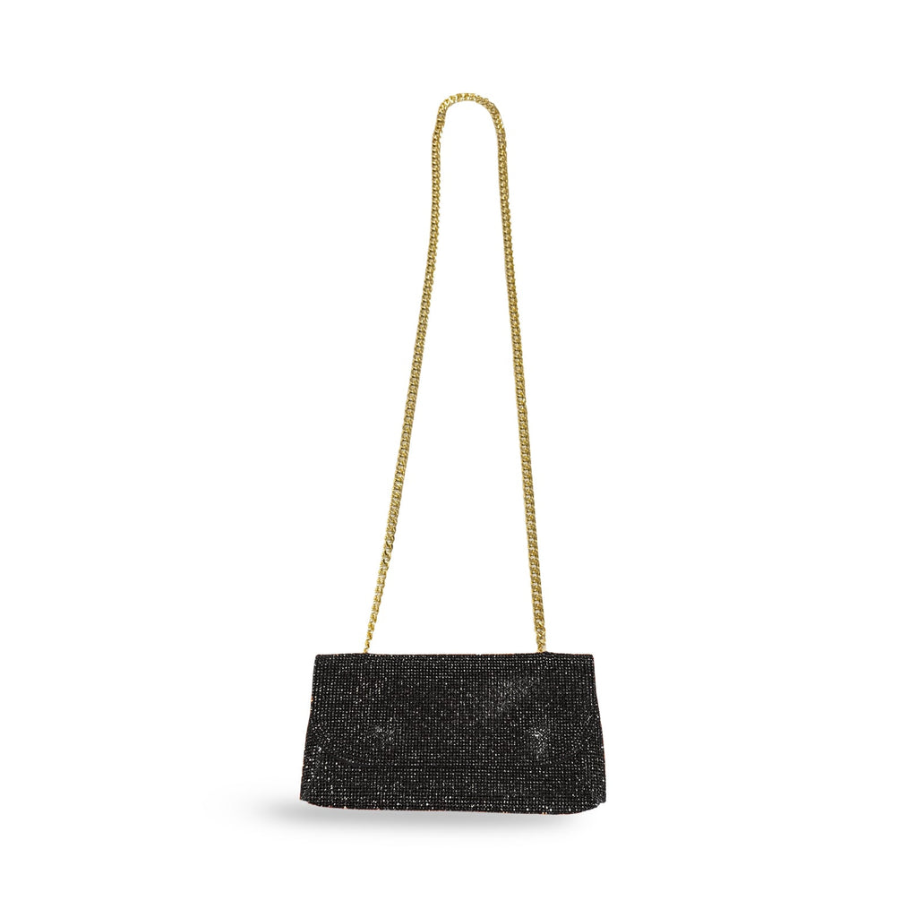 Caprilite Small Crossbody Bag Sparkly Crystal Clutch Fold Handbag Black