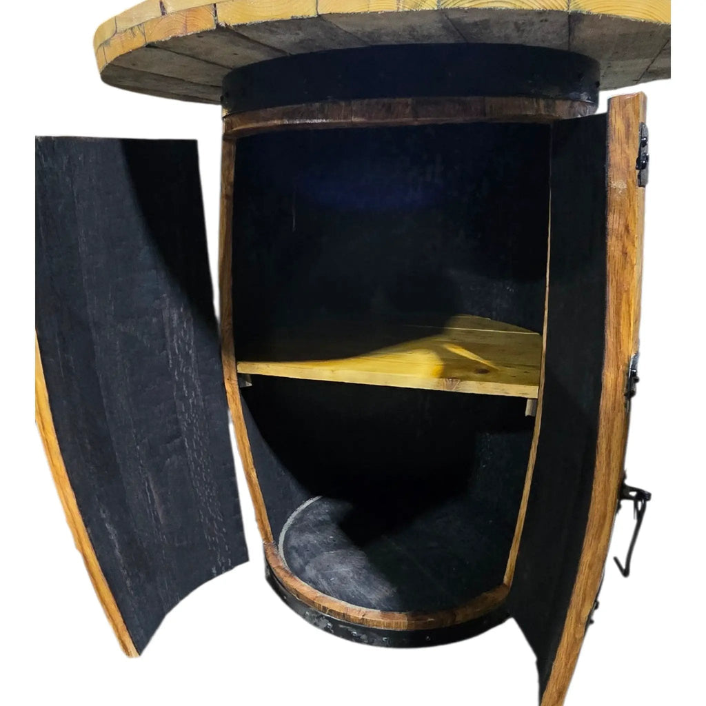 Full Size Reclaimed Oak Bourbon Whisky Barrel Bar Handcrafted Sanded Varnished