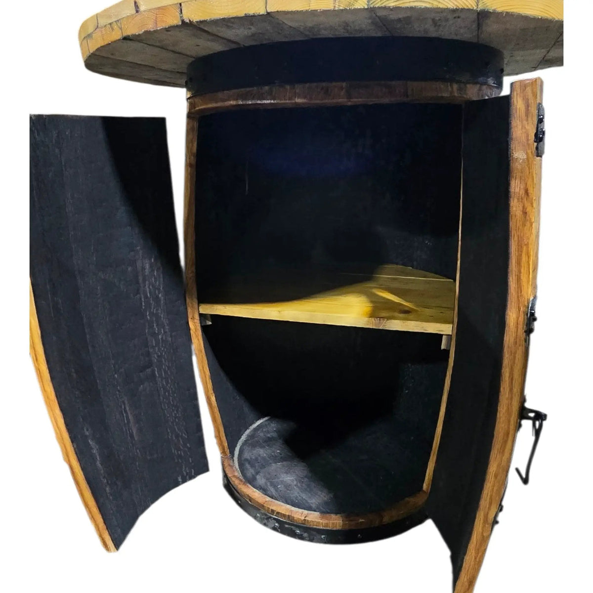 Full Size Reclaimed Oak Bourbon Whisky Barrel Bar Handcrafted Sanded Varnished