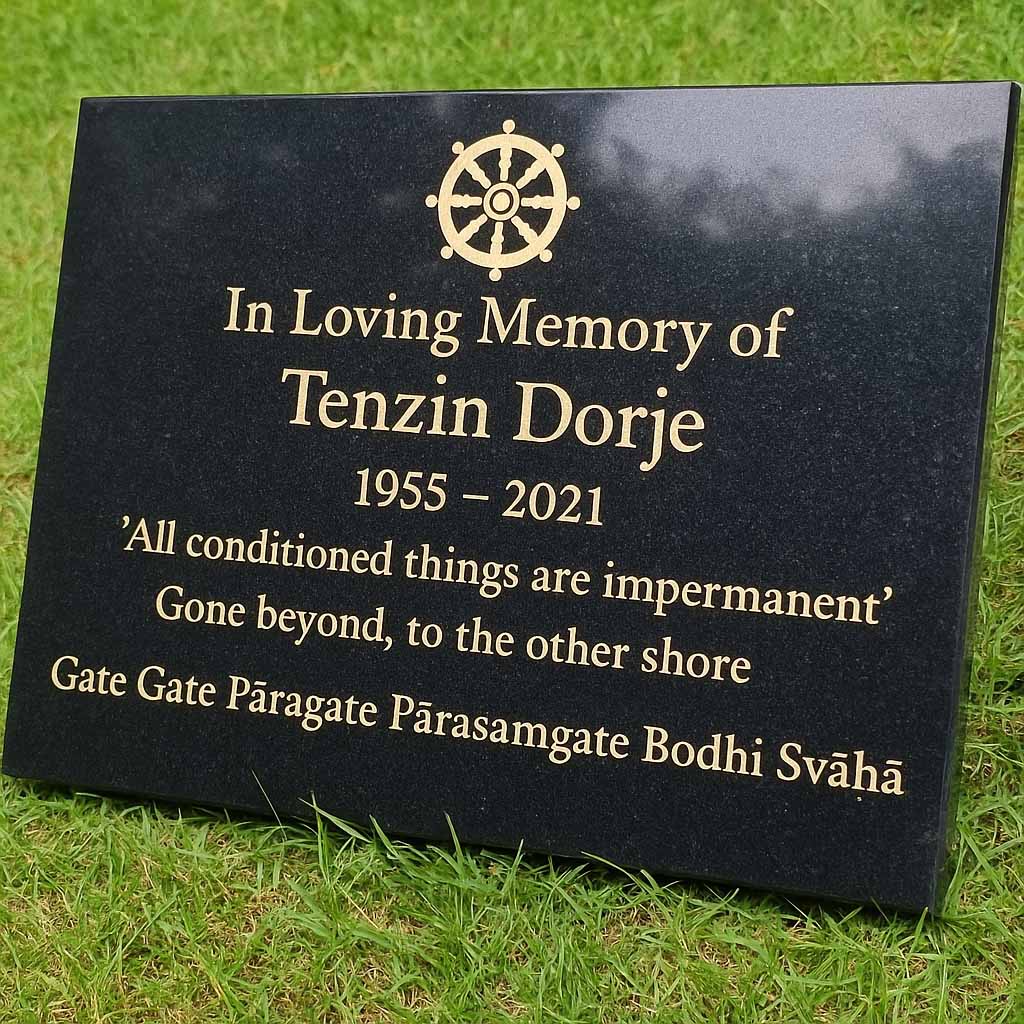 Personalised Granite Memorial Plaque - Built To Last Forever Buddhist