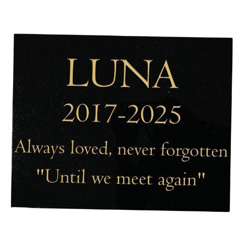 Cat Memorial Plaque – Premium Black Granite, Personalised Engraved Tribute