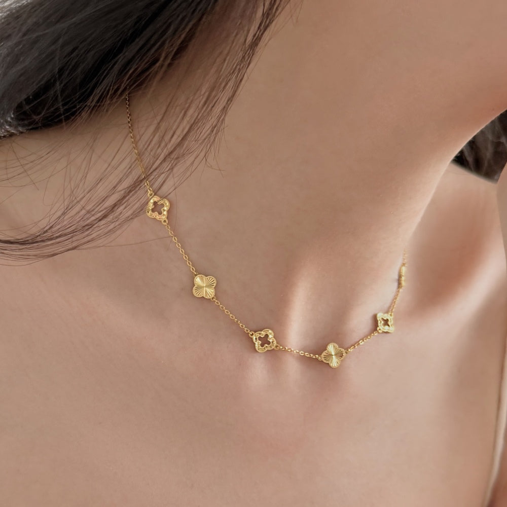 Gold Clover cut out necklace