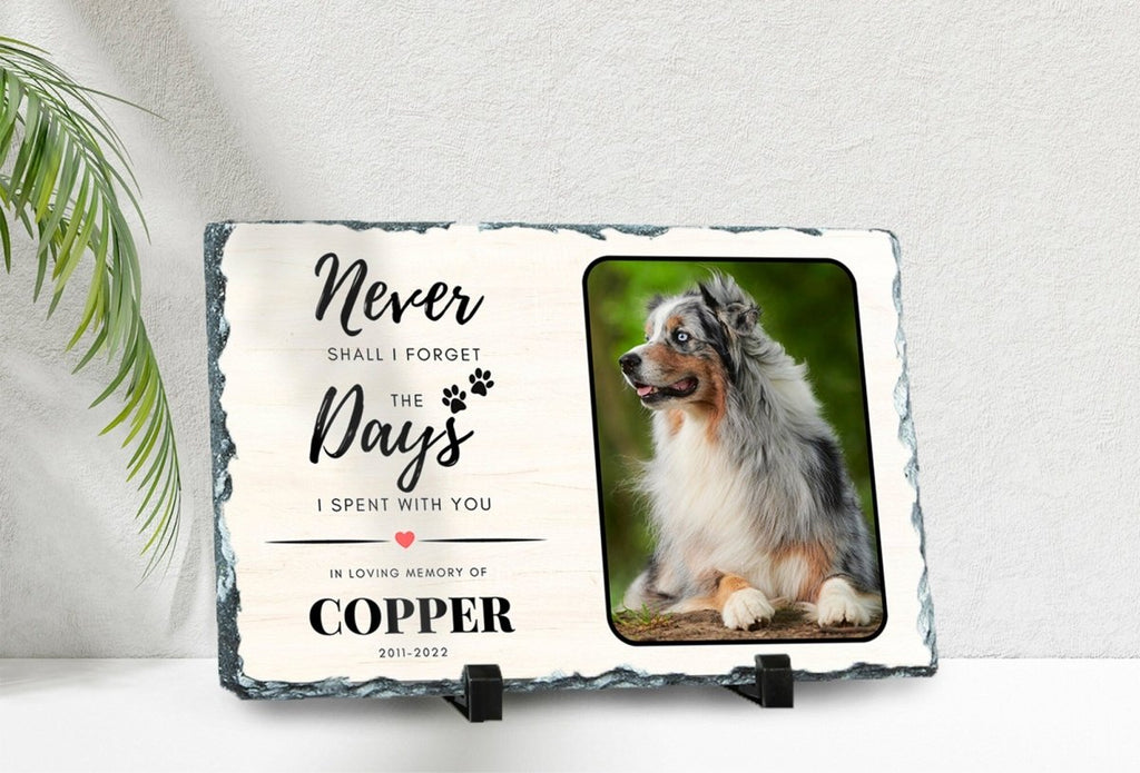 Custom Pet Memorial Slate – Personalised Pet Plaque & Dog Memorial Photo Frame