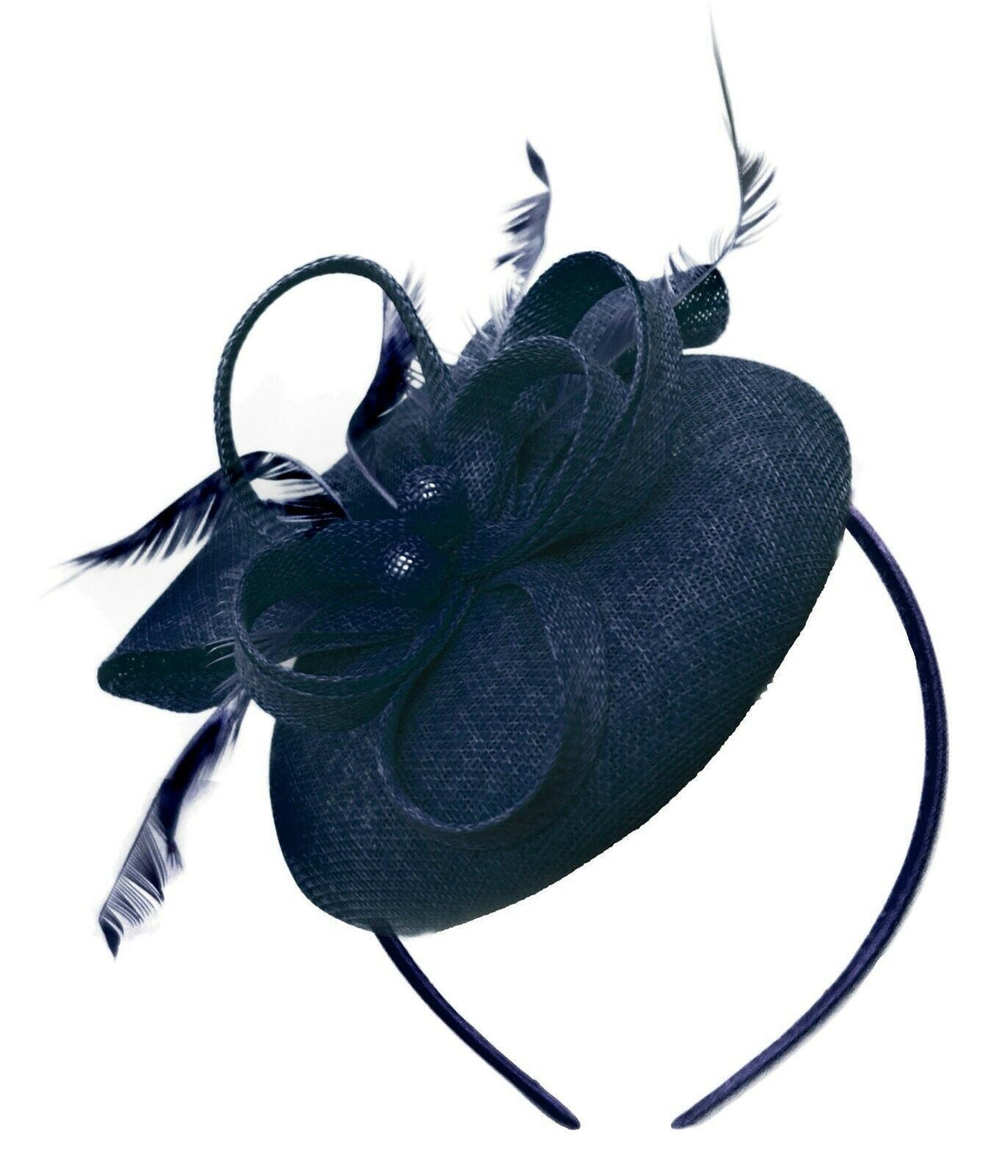Round Pillbox Bow Sinamay Headband Fascinator Weddings Ascot Hatinator Races