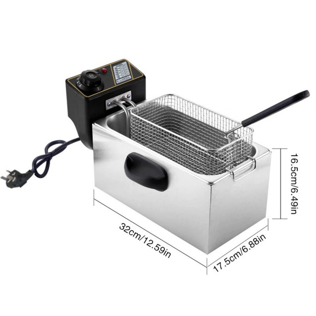 4L 2KW Commercial Electric Deep Fat Fryer Stainless Steel Countertop Chip Fryer
